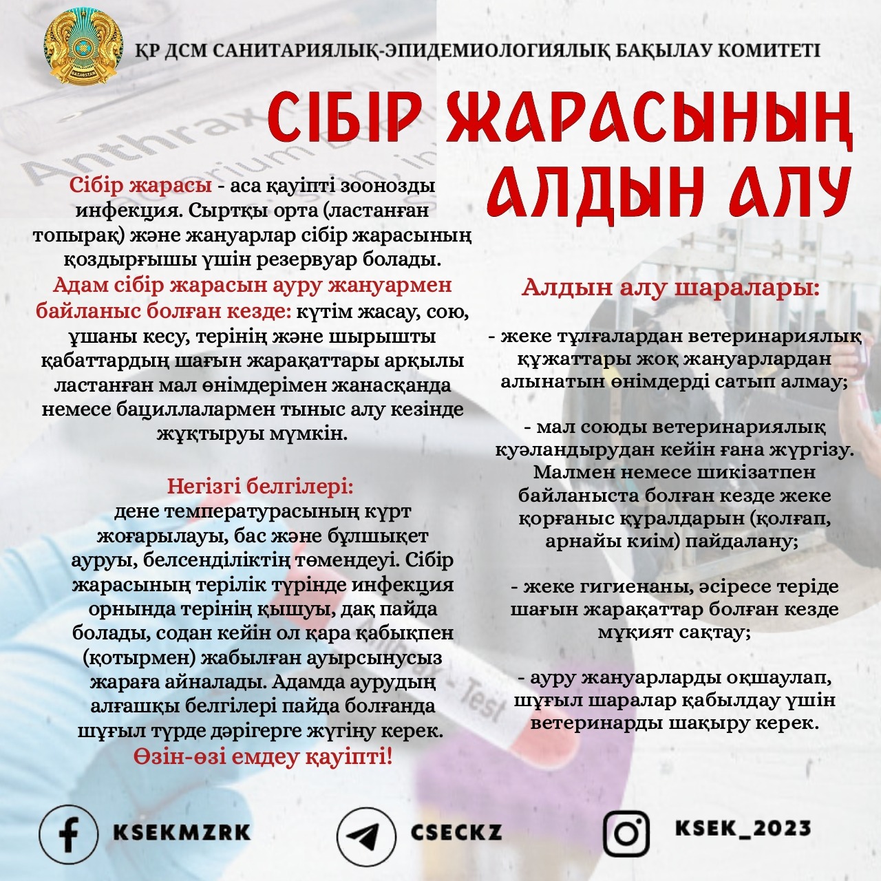 Сібір жарасының алдын алу