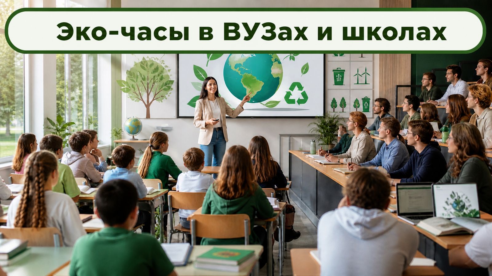В регионах Казахстана проведены экологические часы для школьников и студентов
