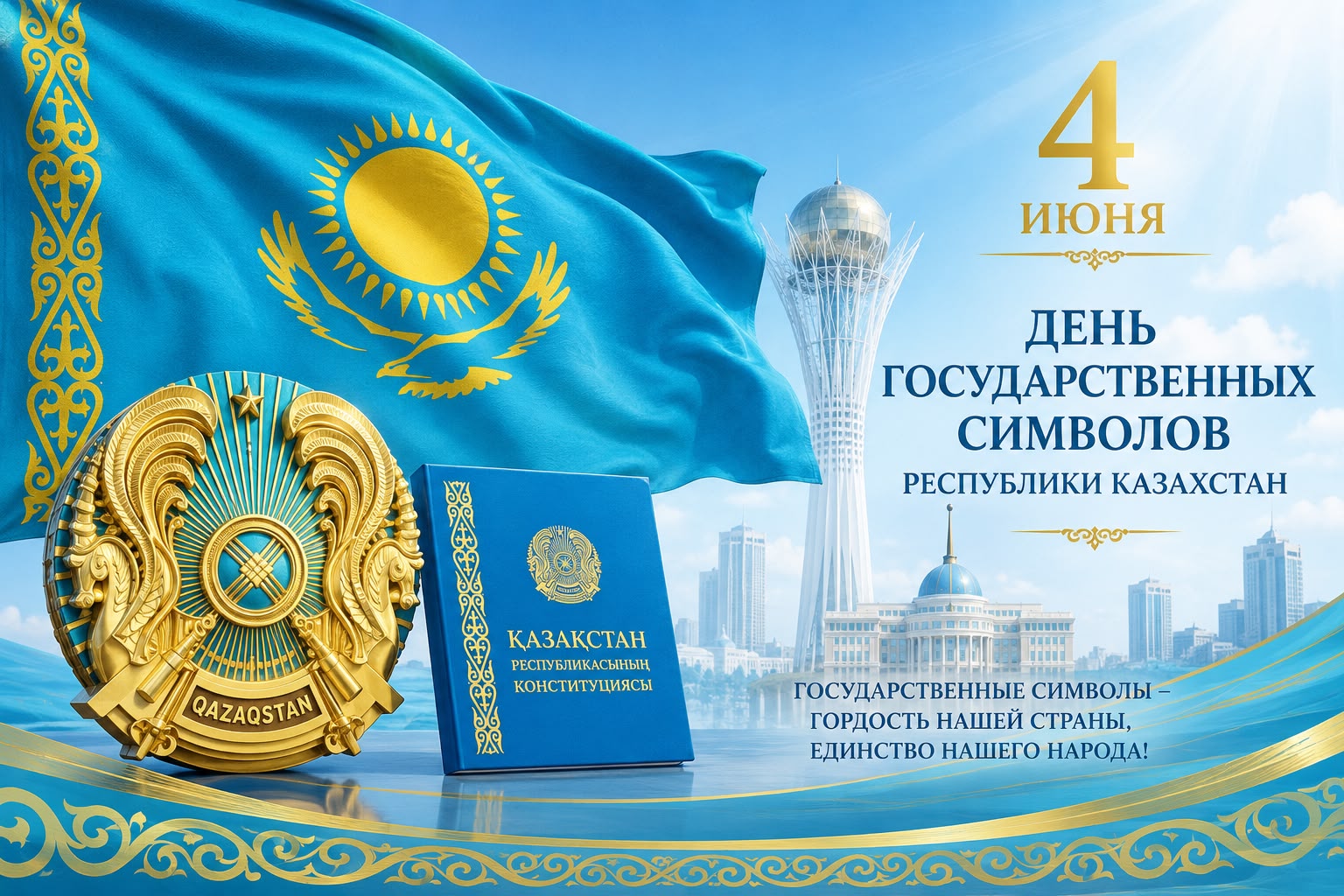 4 июня - День государственных символов Республики Казахстан!